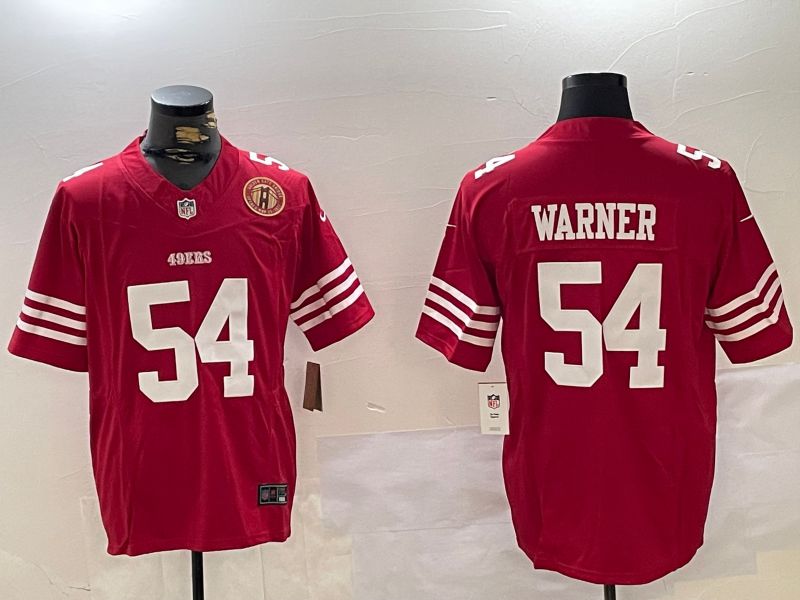 Men San Francisco 49ers #54 Warner Red Three generations 2024 Nike Vapor Limited NFL Jersey style 3->san francisco 49ers->NFL Jersey